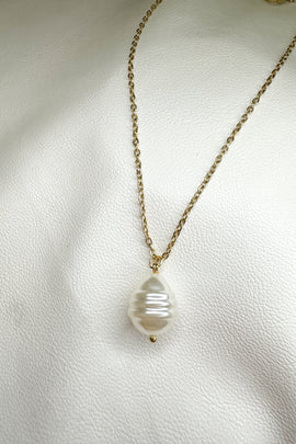 Ατσάλινο γυναικείο κολιέ Freshwater Pearl